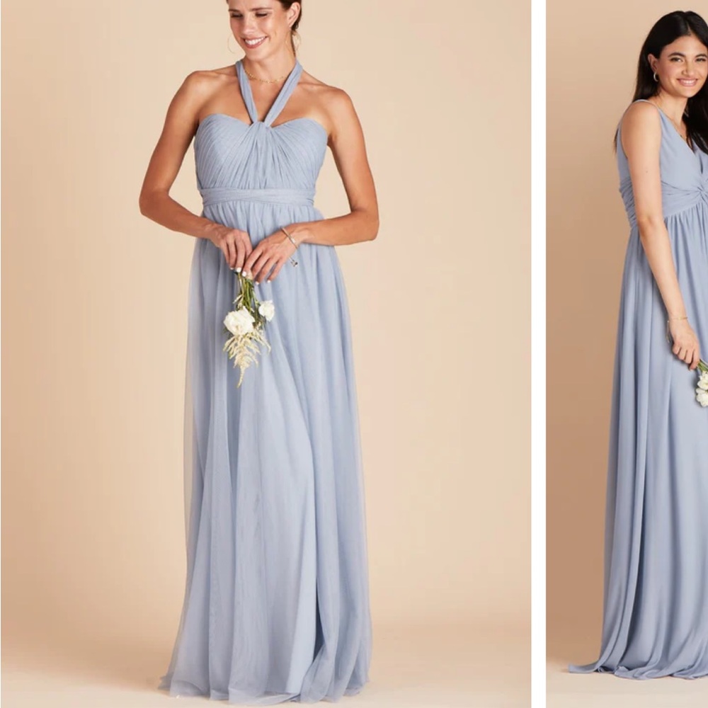 Dusty Blue Tulle Birdy Grey Bridesmaid Dress